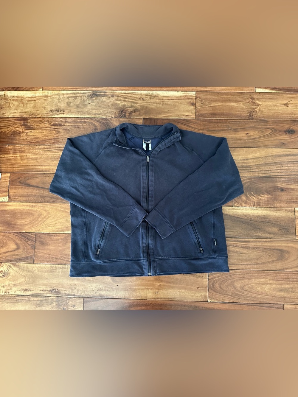 Patagonia Full Zip Jacket Navy Organic Cotton Faded XL